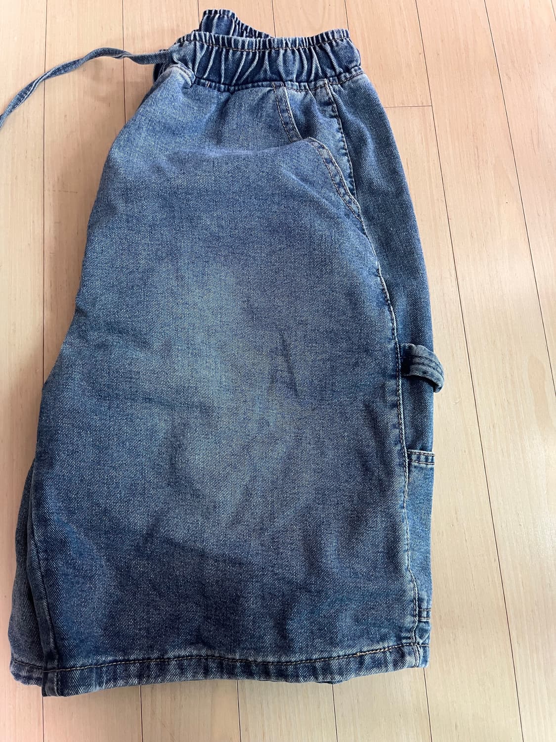 버뮤다 카펜터 숏 데님팬츠 밴딩 딥 블루 상품이미지2