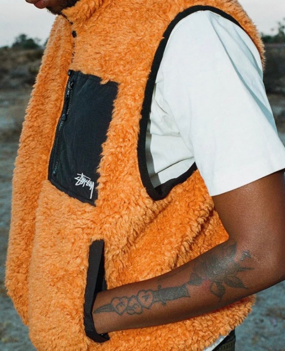 스투시 쉐르파 리버시블 베스트 탠저린 상품이미지3