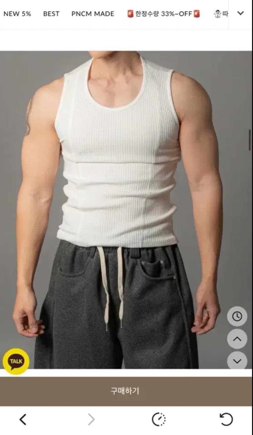 머슬핏 나시 차콜색 상품이미지1