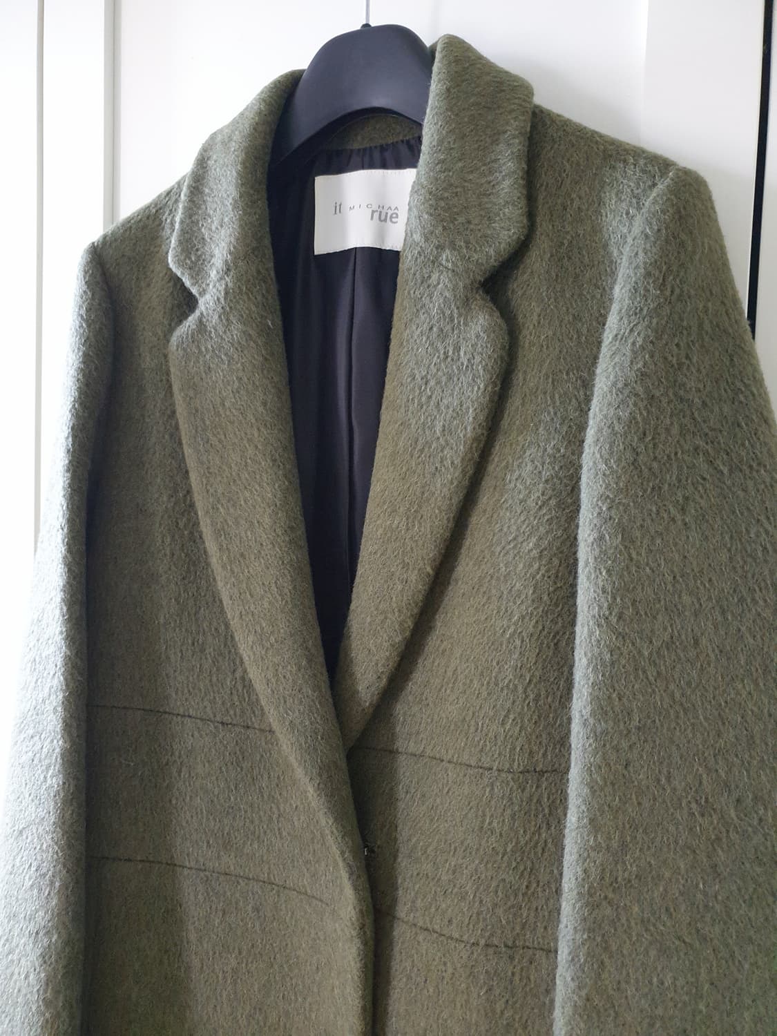 잇미샤 울코트 하프코트 카키색코트 상품이미지3