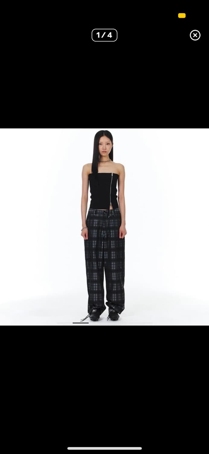 윤세 체크 카고팬츠 1사이즈 상품이미지1