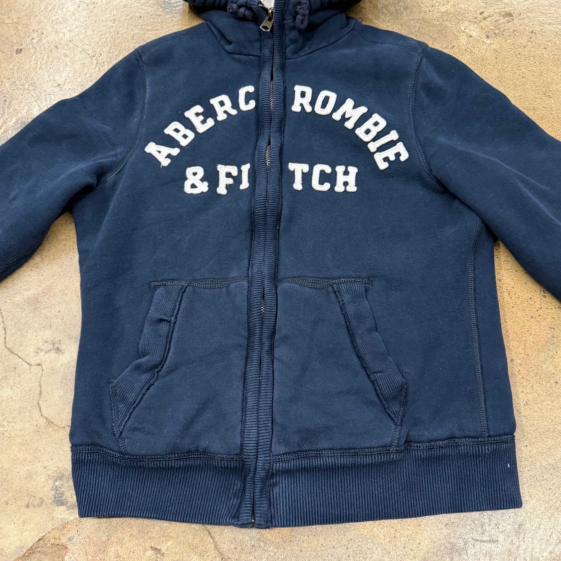 아베크롬비 양털 네이비 후드집업 상품이미지3