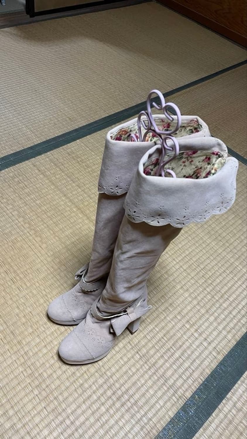 라떼갸루 히메갸루 히메카지 리즈리사 리본 부츠 아가일니트 큐롯 상품이미지2