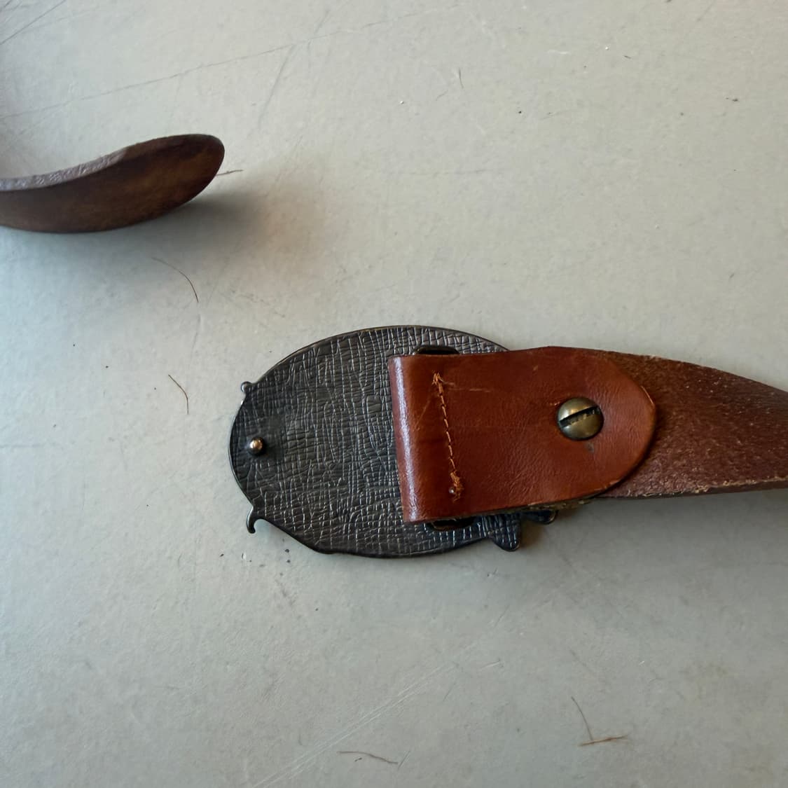 vtg 빅 버클 레더 벨트 상품이미지3