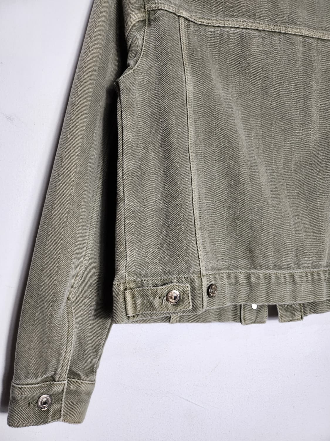 유메르 헤링본 카키 데님 자켓 상품이미지4