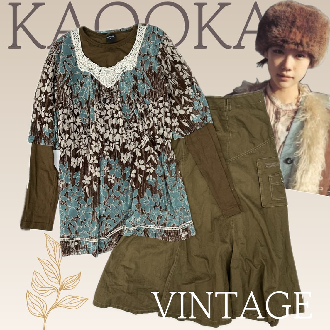 🪇하구미의 에스닉 히피 코디세트🪇레이어드 그런지 원피스 레이스 일본 상품이미지1