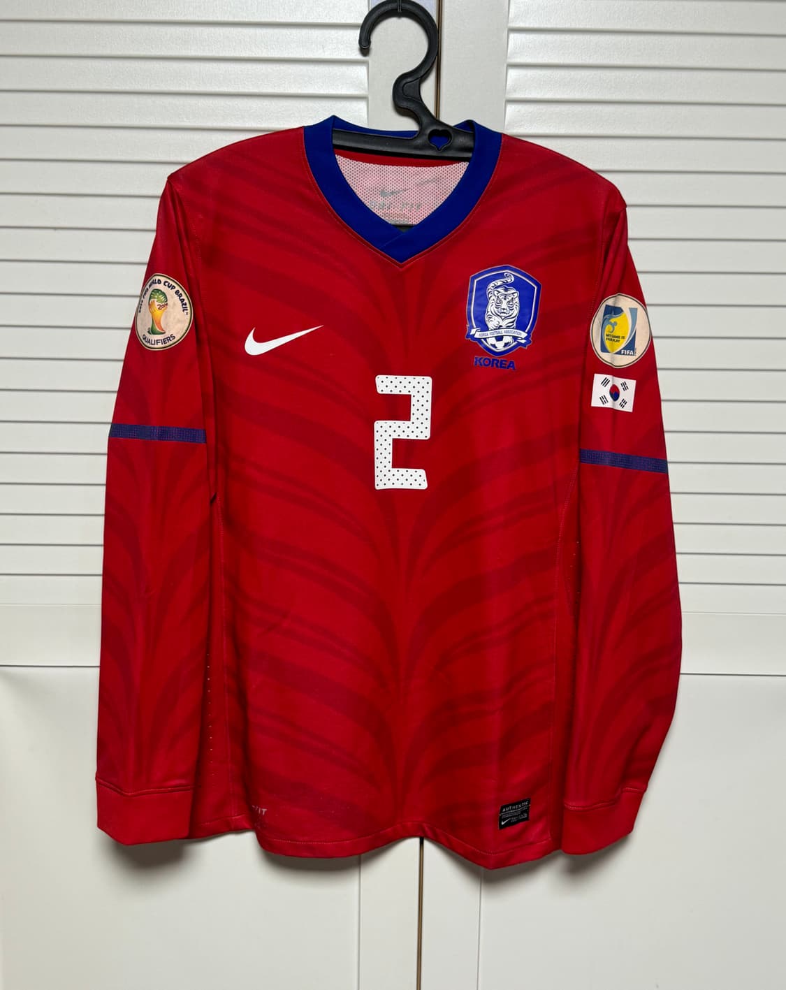 10-12 나이키 대한민국 홈 지급용 유니폼 긴팔 No.2 오범석 상품이미지1