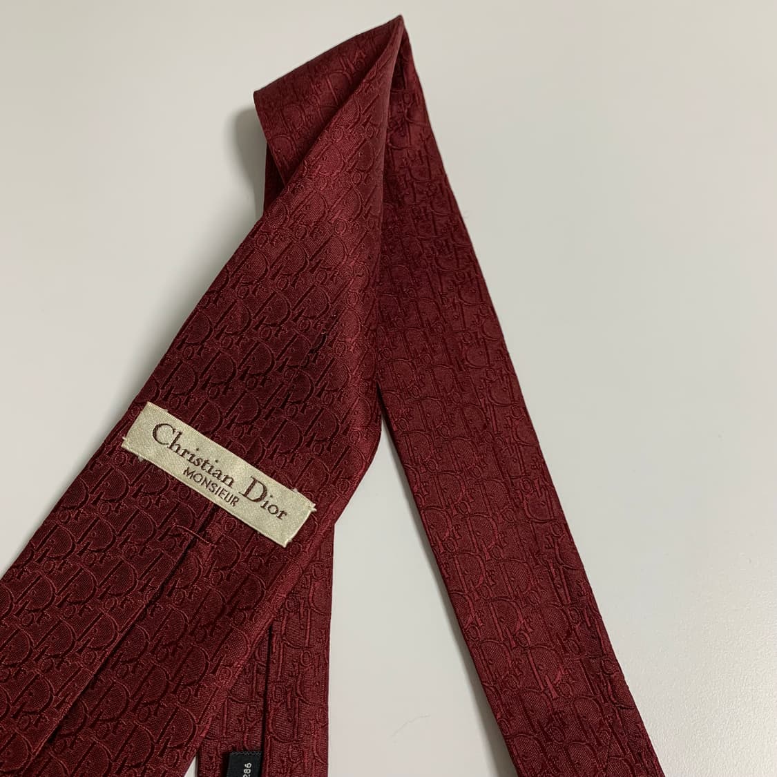 디올(Dior) 오블리크 넥타이 명품 100실크 버건디 최상급 8.3cm 상품이미지10