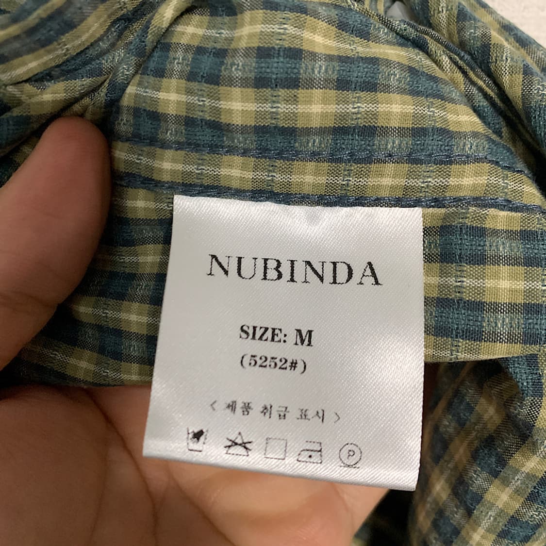 누빈다 빈티지 너드 오버핏 체크 셔츠 M 상품이미지4