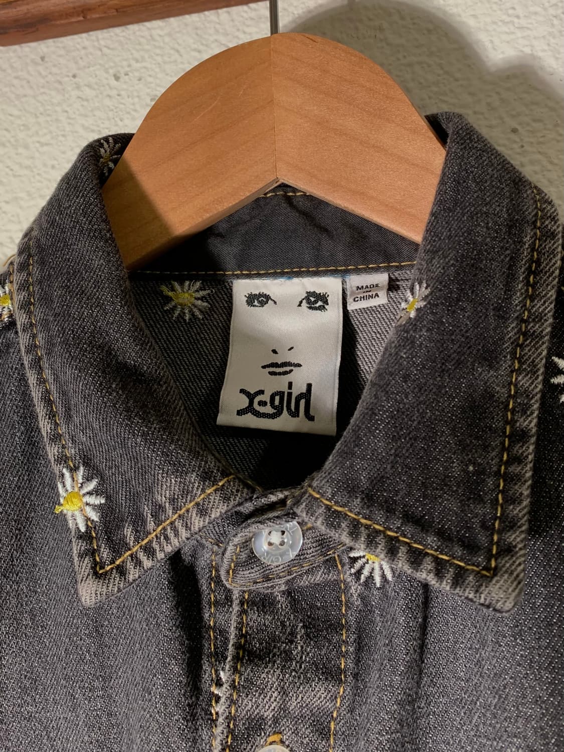 엑스걸 플라워 자수 데님 자켓 상품이미지5