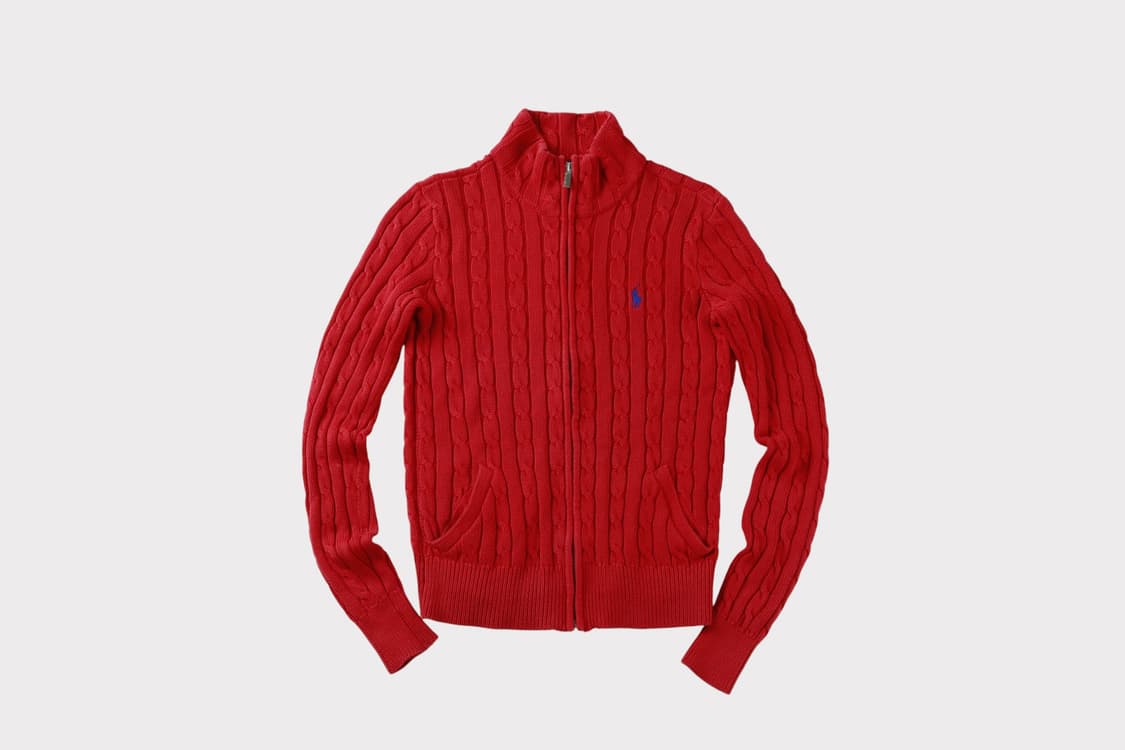 [여성 S] 폴로 랄프로렌 꽈배기 집업 니트 상품이미지1