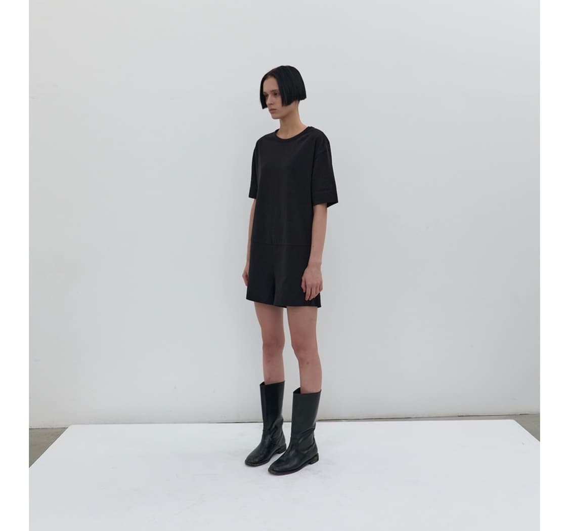 낫띵에브리띵 미니멀 코튼 바디수트 블랙 상품이미지2