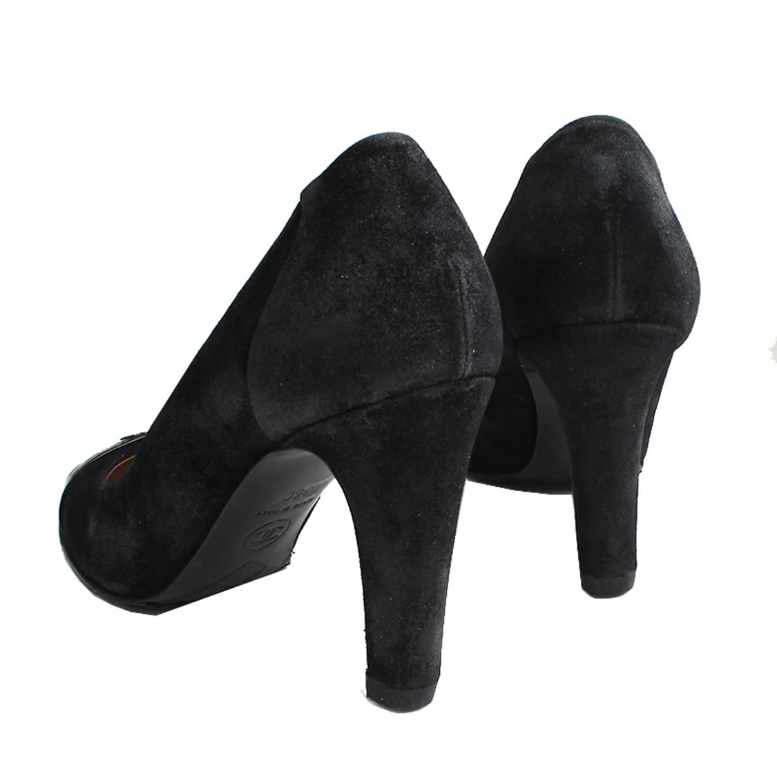 샤넬 블랙 스웨이드 캡토 펌프스 (36 C) 상품이미지4