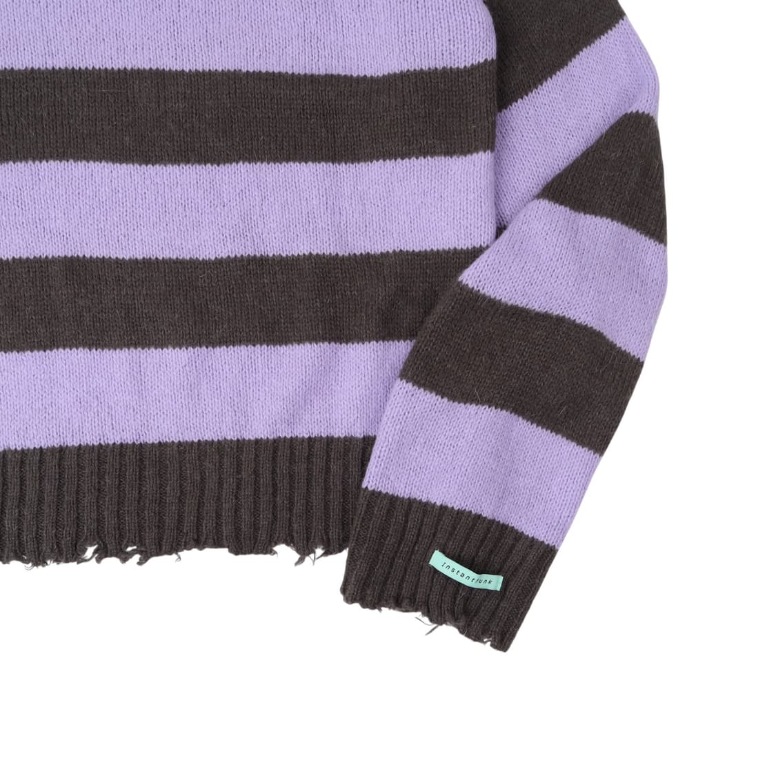 인스턴트 펑크 퍼플그린 스트라이프 컷아웃 니트 상품이미지3