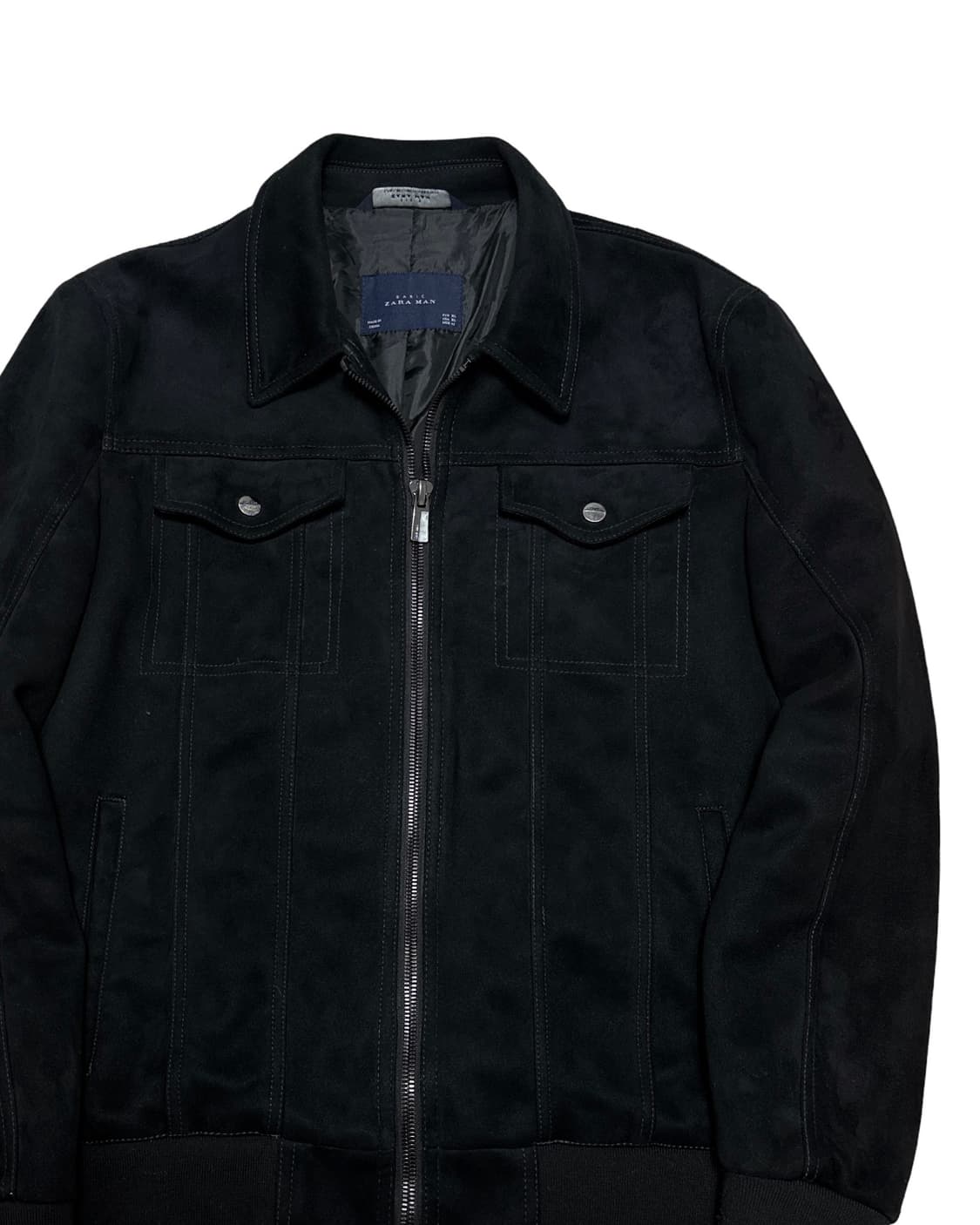 자라 맨 블랙 스웨이드 블루종 자켓 상품이미지2