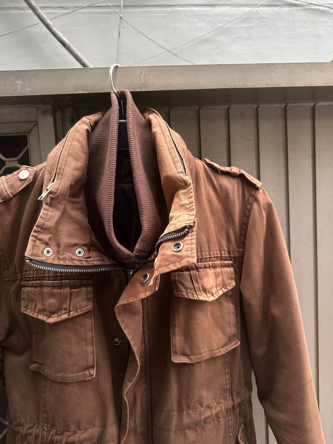 Vintage brown high neck jacket 상품이미지3