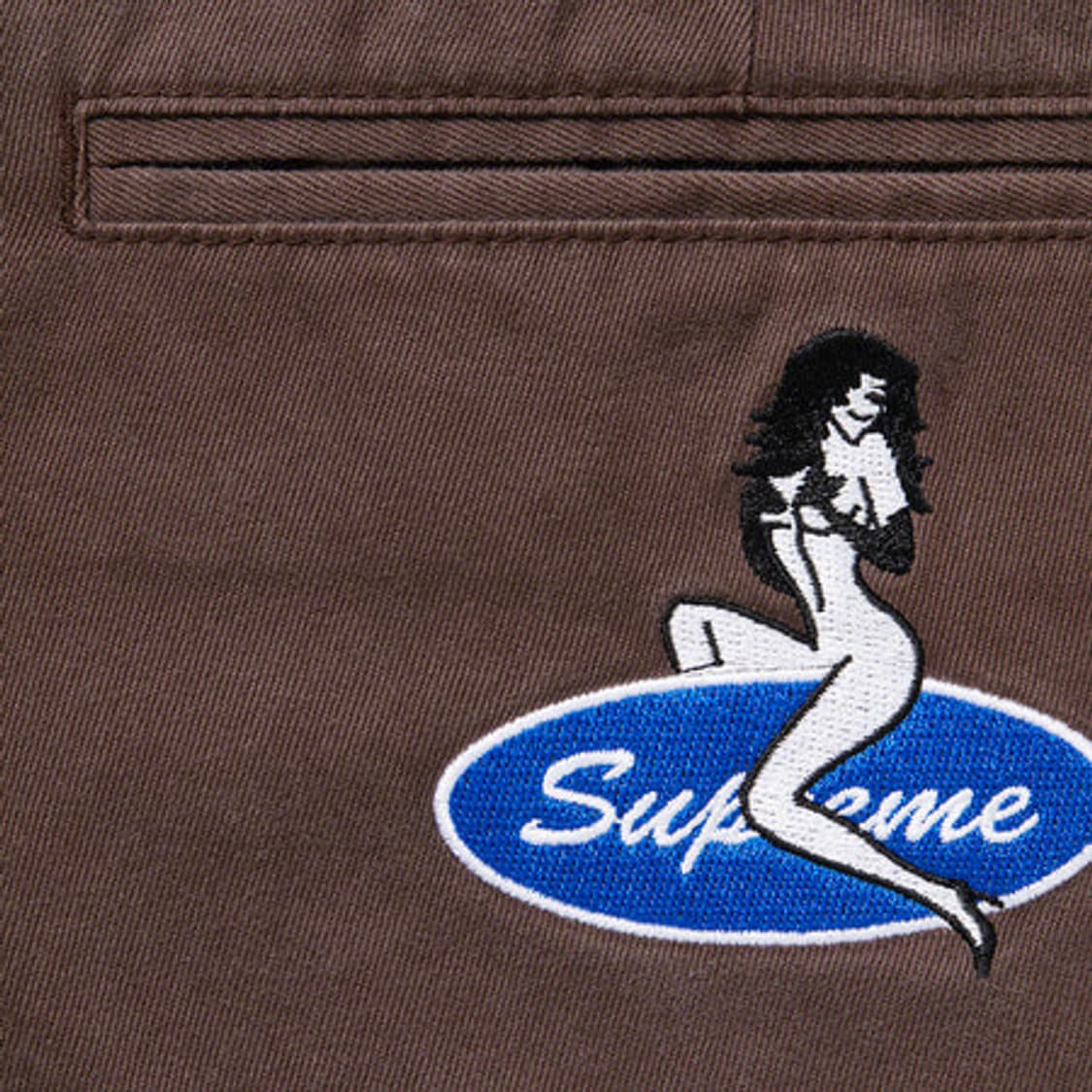 [36]슈프림 핀업걸 치노팬츠 브라운 상품이미지3