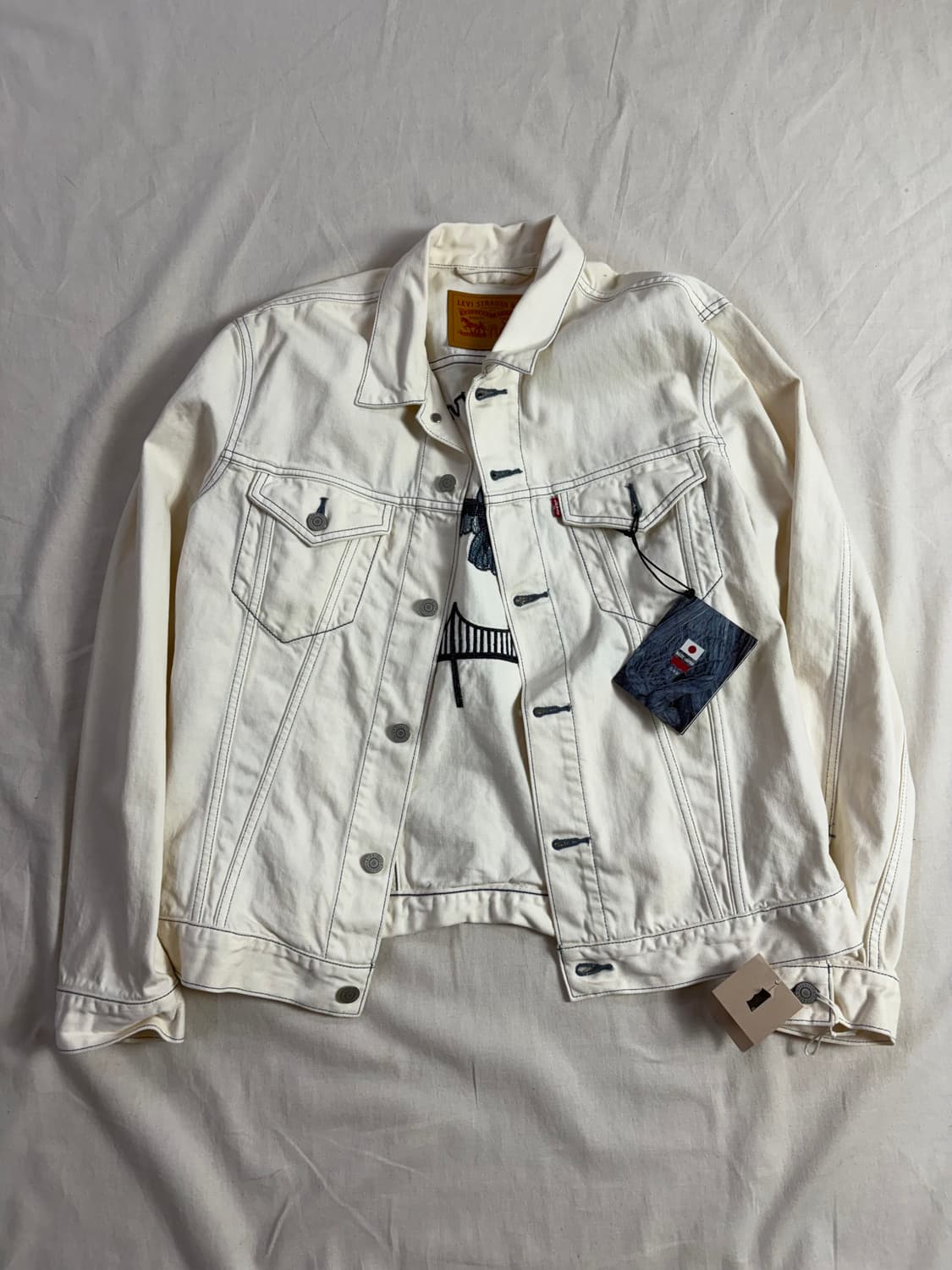 Levis Japan 리바이스 재팬 캘리포니아 자수 데님 트러커 자켓 L 상품이미지3