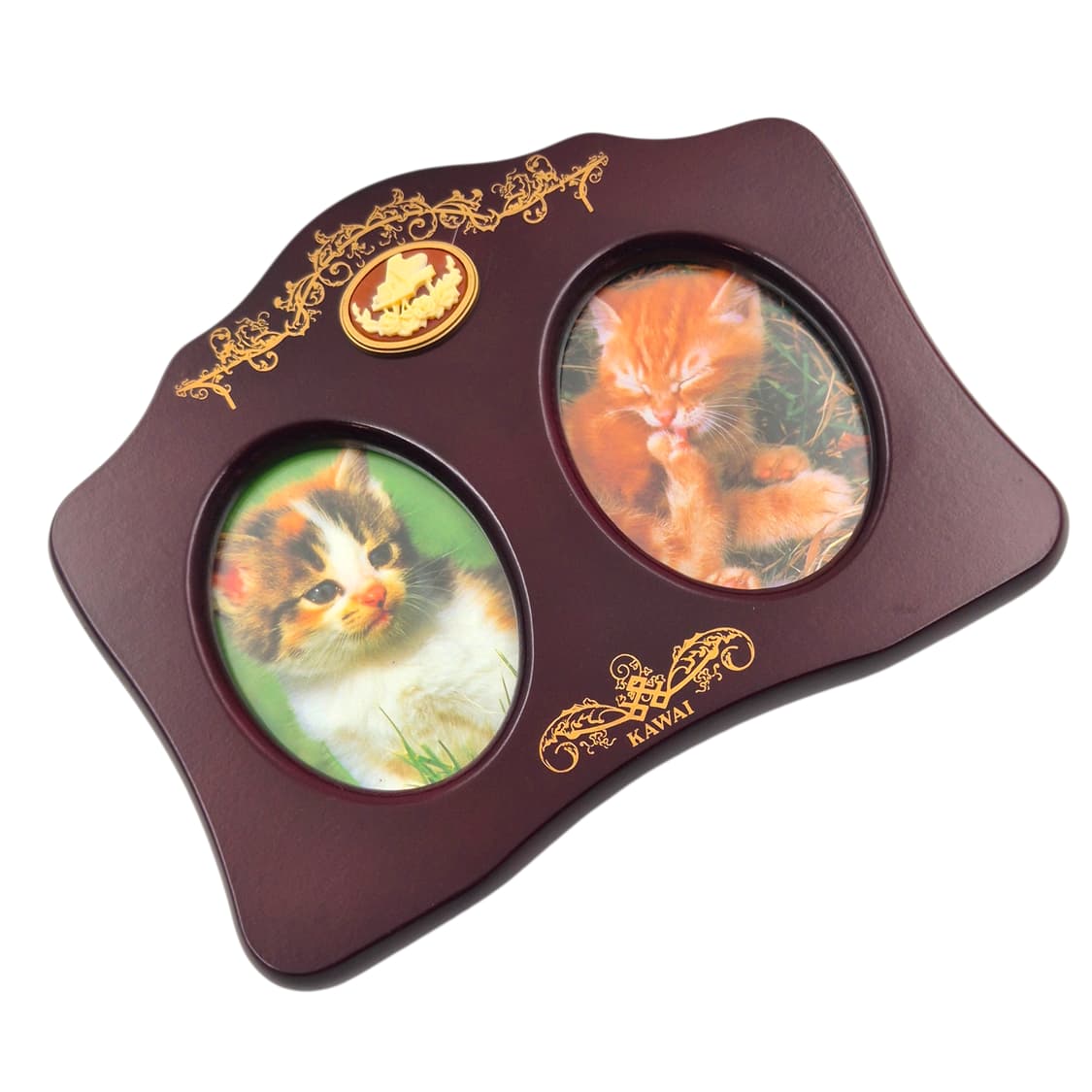 90s 카와이 피아노 카메오 2구 우드 탁상 액자 상품이미지3