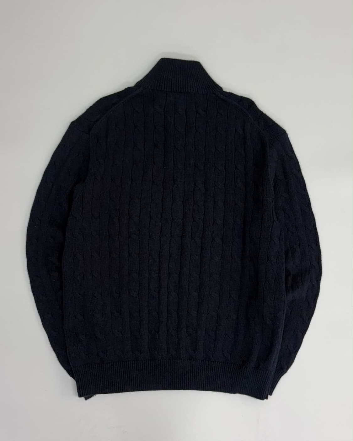 [L] 폴로 랄프로렌 케이블 블랙 하프집업 매장판 코튼 니트 스웨터 상품이미지2