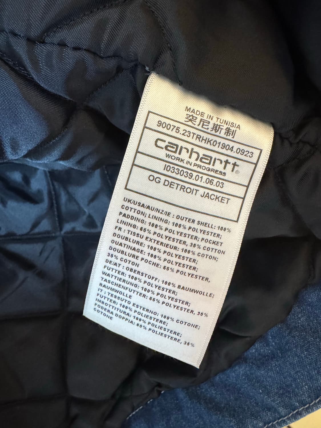 [M]칼하트 디트로이트OG 자켓 블루 스톤 워시드 상품이미지5