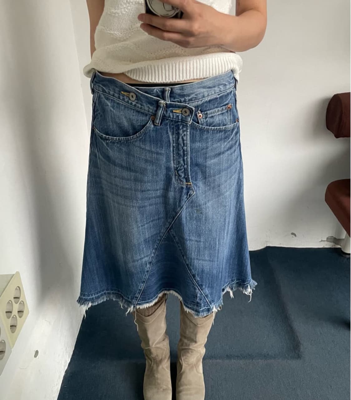 Niko And 빈티지 비대칭 스커트 상품이미지2