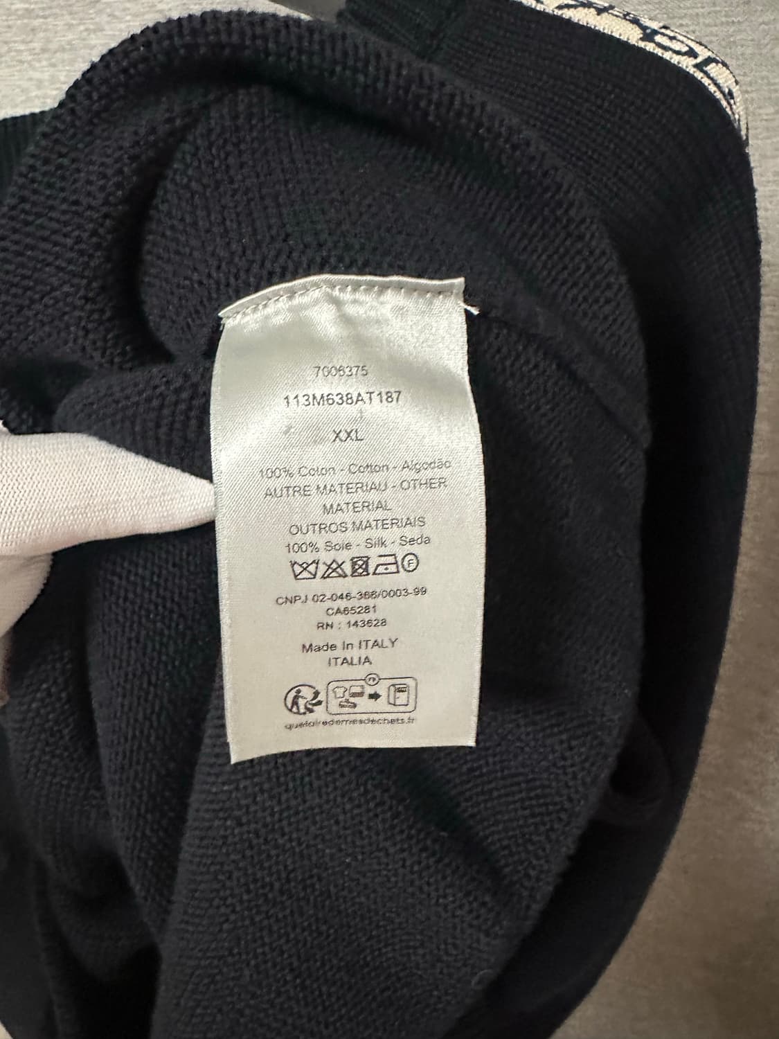 디올 오블리크 인서트 니트 딥블루 (XXL) 상품이미지5