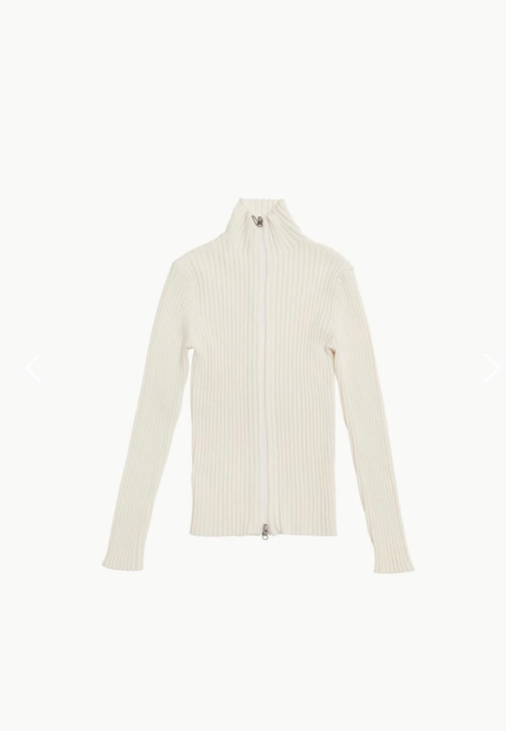 아모멘토 Ribbed high neck cardigan cream 상품이미지2