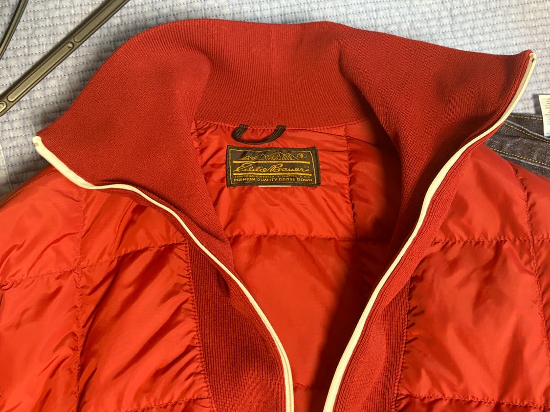 [XL] 80s 에디바우어 빈티지 구스다운 풀오버 레드 상품이미지4