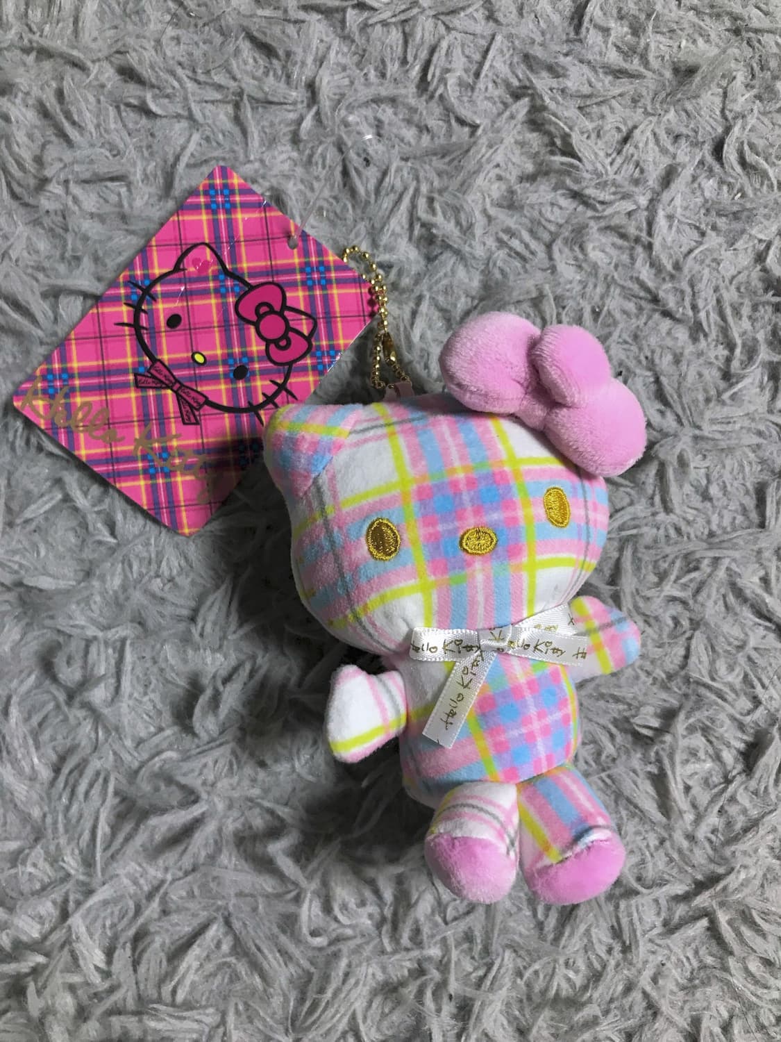 고전 희귀 레어템 정품 헬로키티 체크 키링 고전키티 양도 인형 상품이미지1
