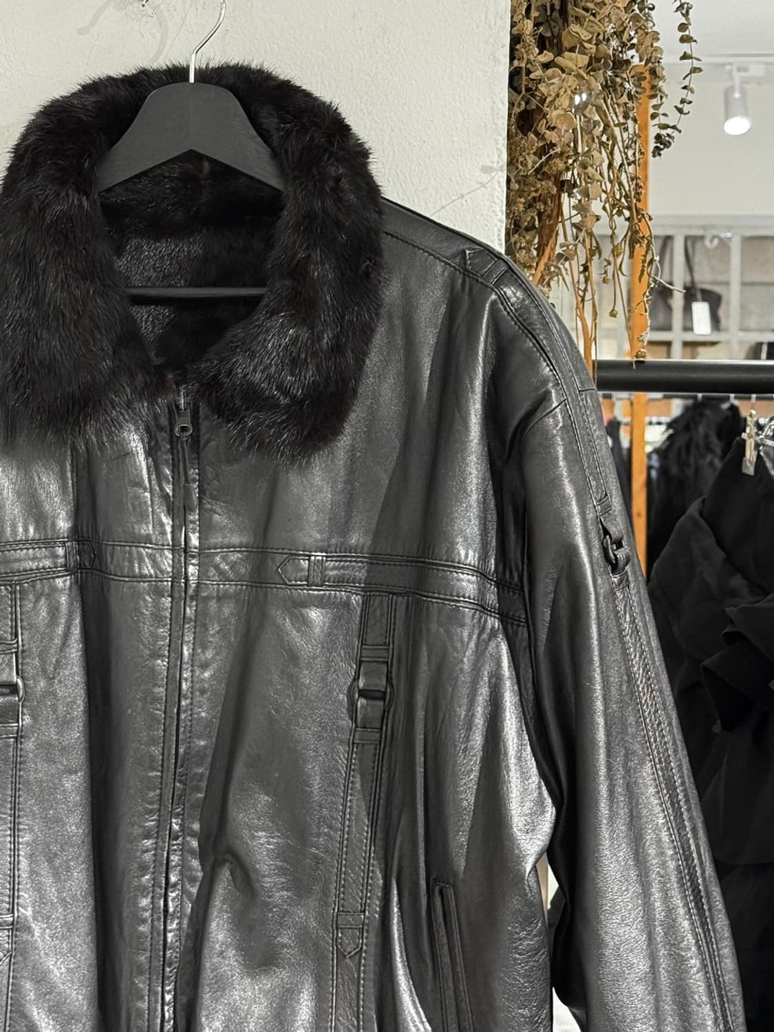 빈티지 리버시블 밍크 레더 봄버 자켓 상품이미지4