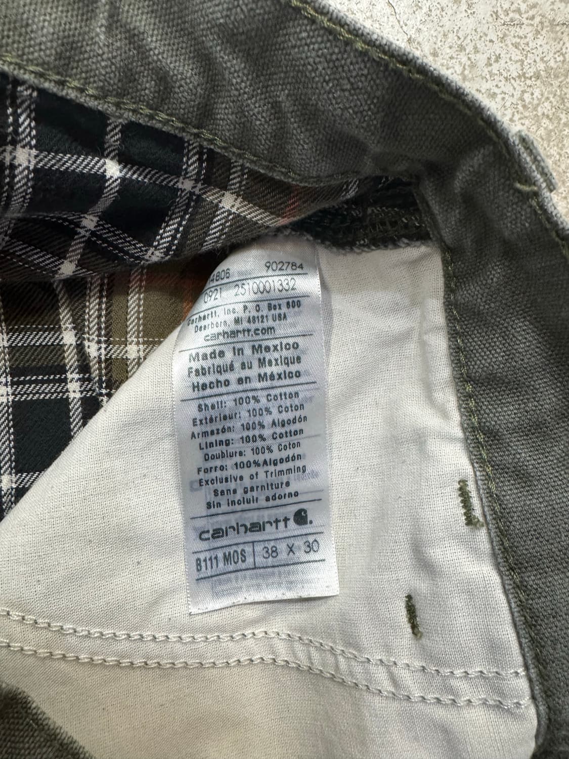 칼하트 B111 MOS 플란넬 라이닝 싱글니 상품이미지5