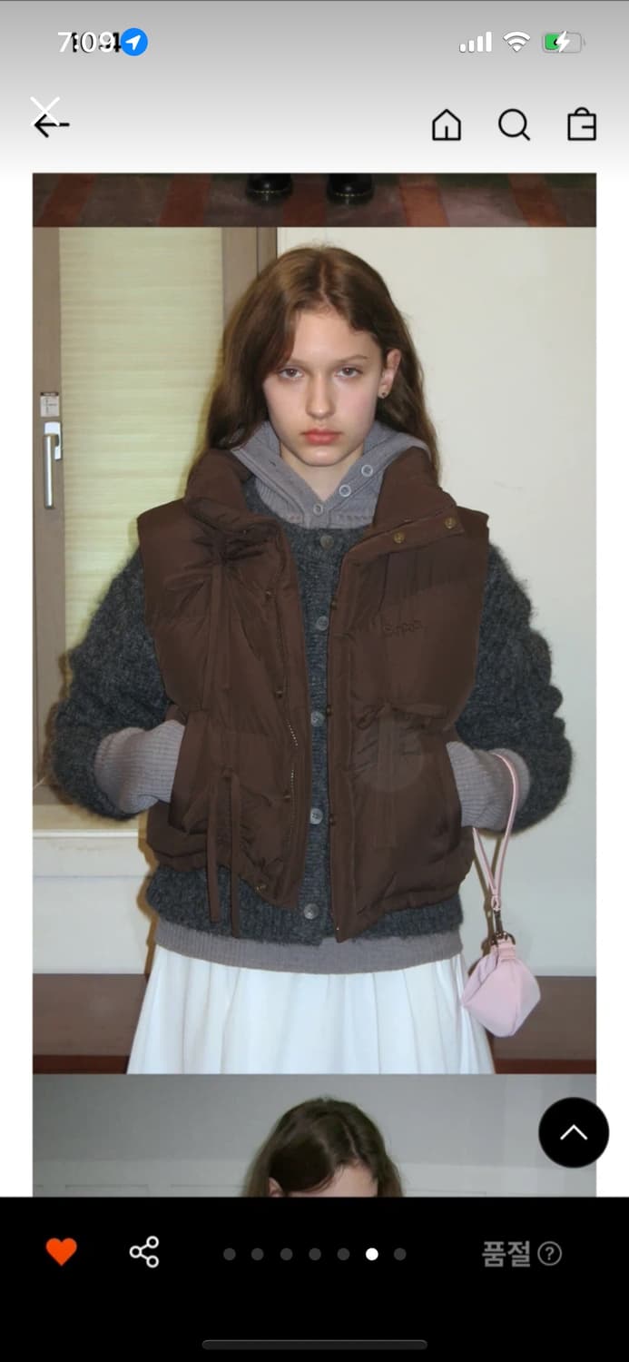 시눈 hooded button knit top (melange grey) 상품이미지6