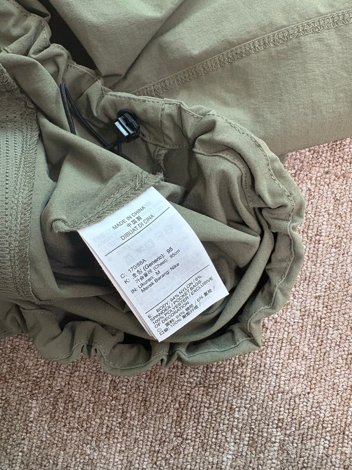 나이키 테크 윈드러너 올리브 블랙 M 사이즈 상품이미지5