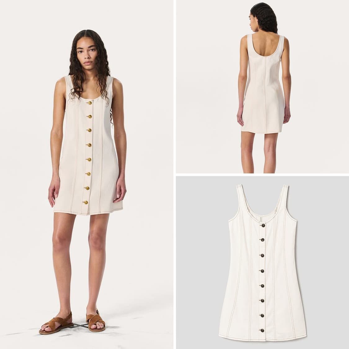 랙앤본 25 에크루 데님 미니 원피스 상품이미지2