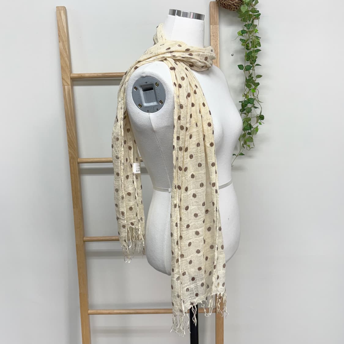 JPN/ 레몬버터스카프 도트스카프 땡땡이스카프 브라운스카프 상품이미지4