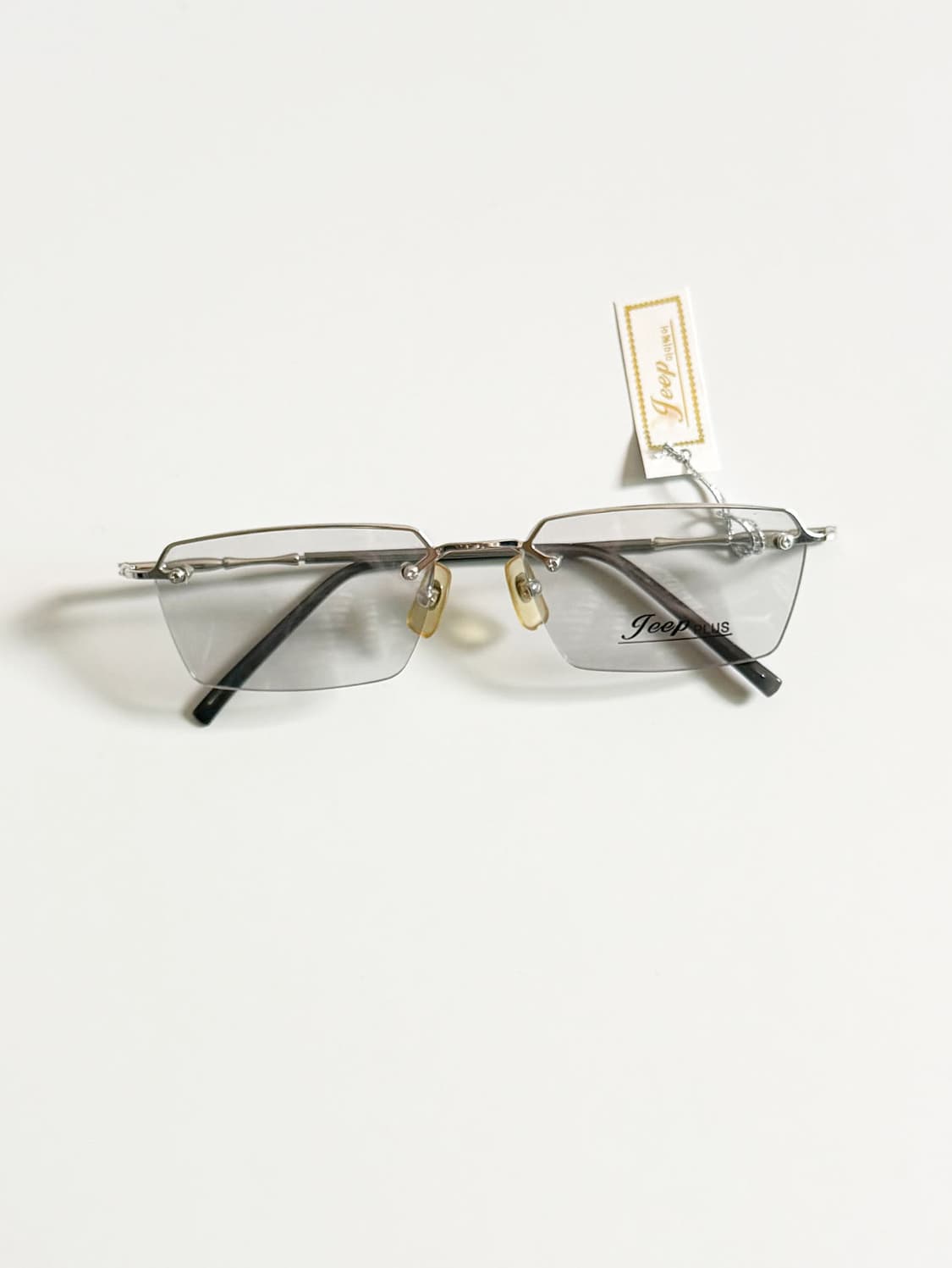 JEEP PLUS 실버 메탈 반무테 스퀘어 빈티지 안경 상품이미지1