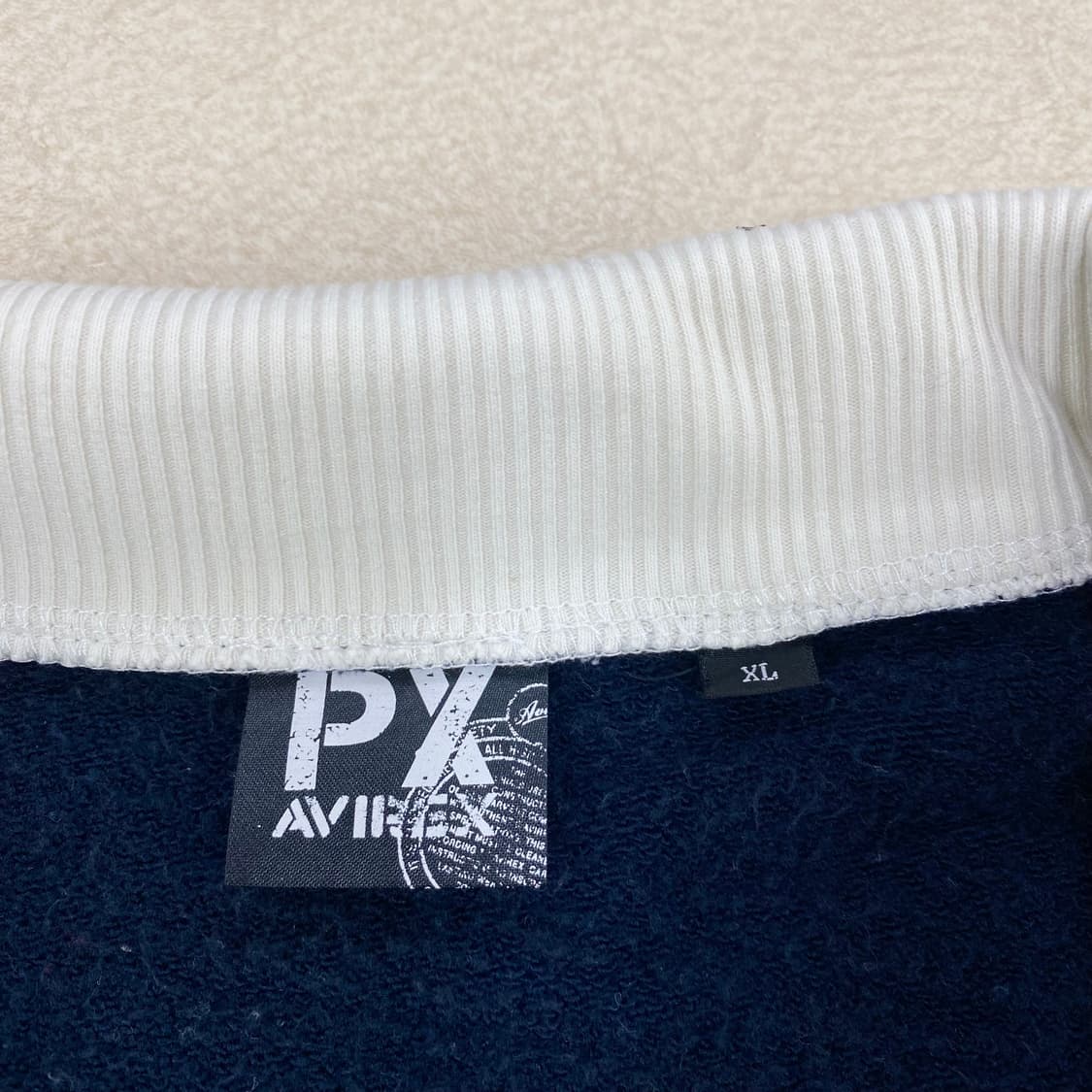 아비렉스 스펠아웃 빅로고 네이비 배색 코튼 집업 (105) 상품이미지8