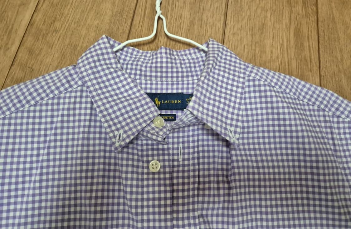 폴로 랄프로렌 반팔 체크 셔츠/퍼플 상품이미지8