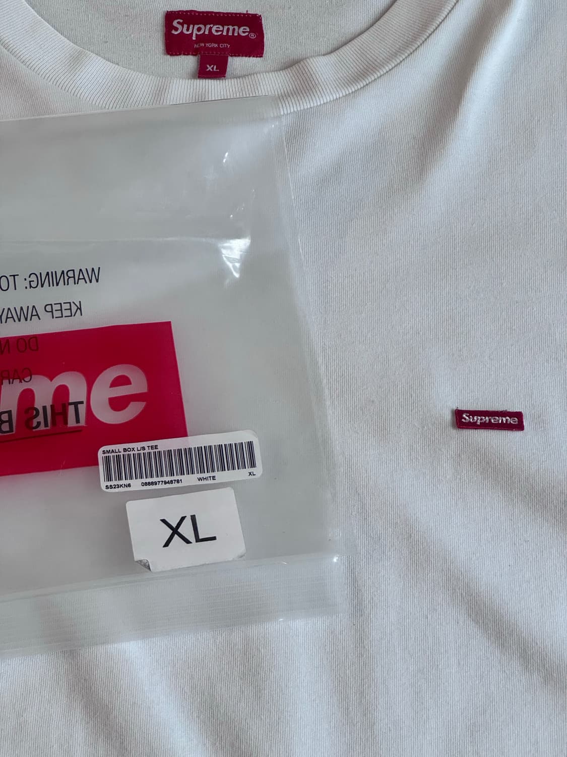 슈프림 스몰 박스로고 롱슬리브 화이트 XL 상품이미지3