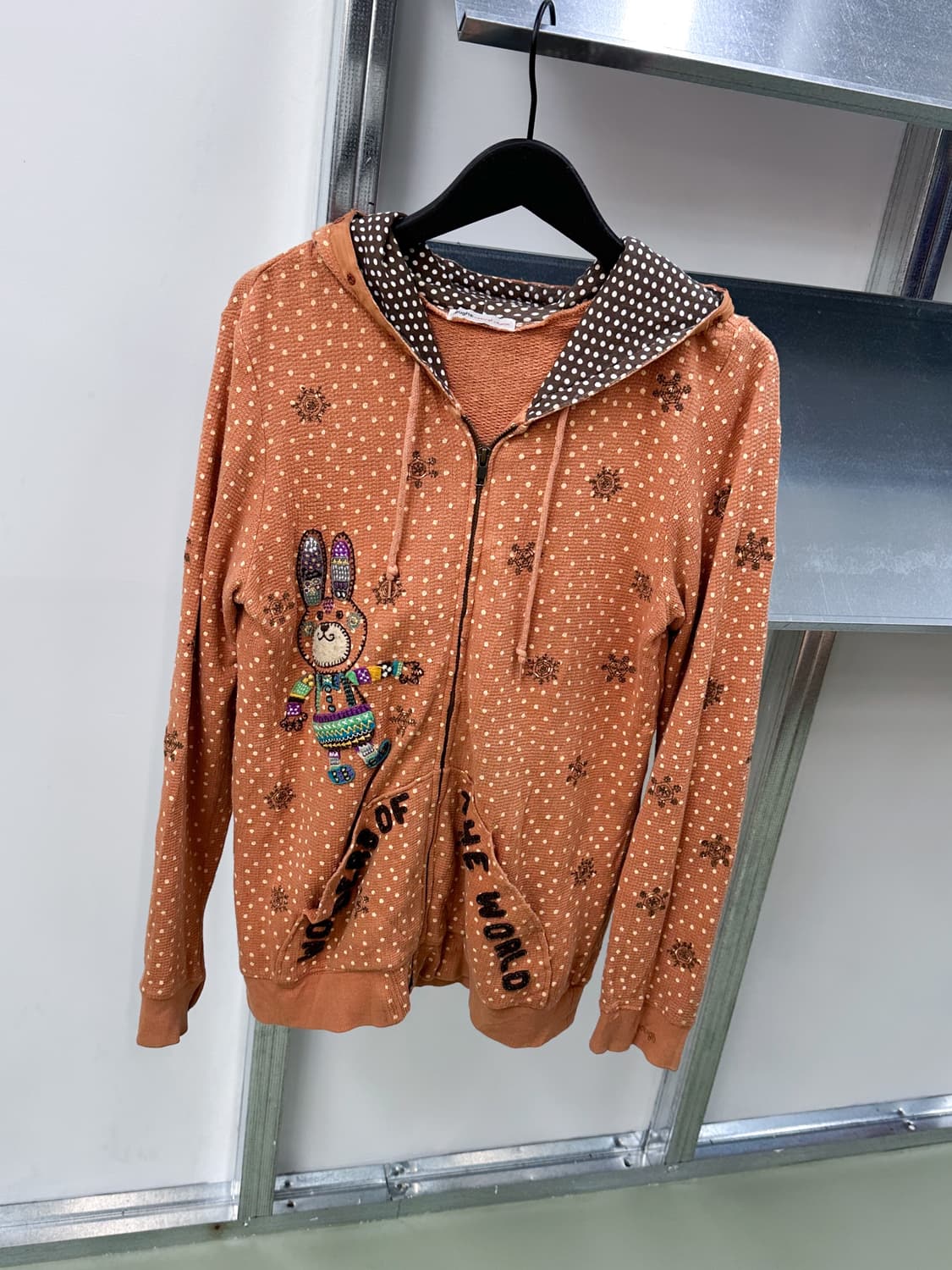 orange dot rabbit zip hoody 상품이미지3