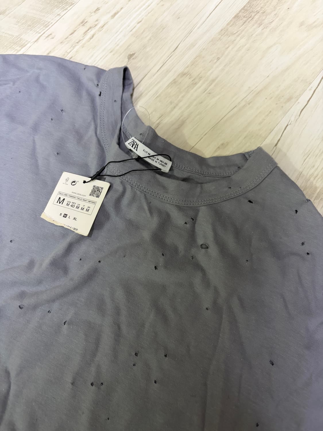 [M] ZARA 그레이 반팔티 새상품 세티스파이 맛 상품이미지1