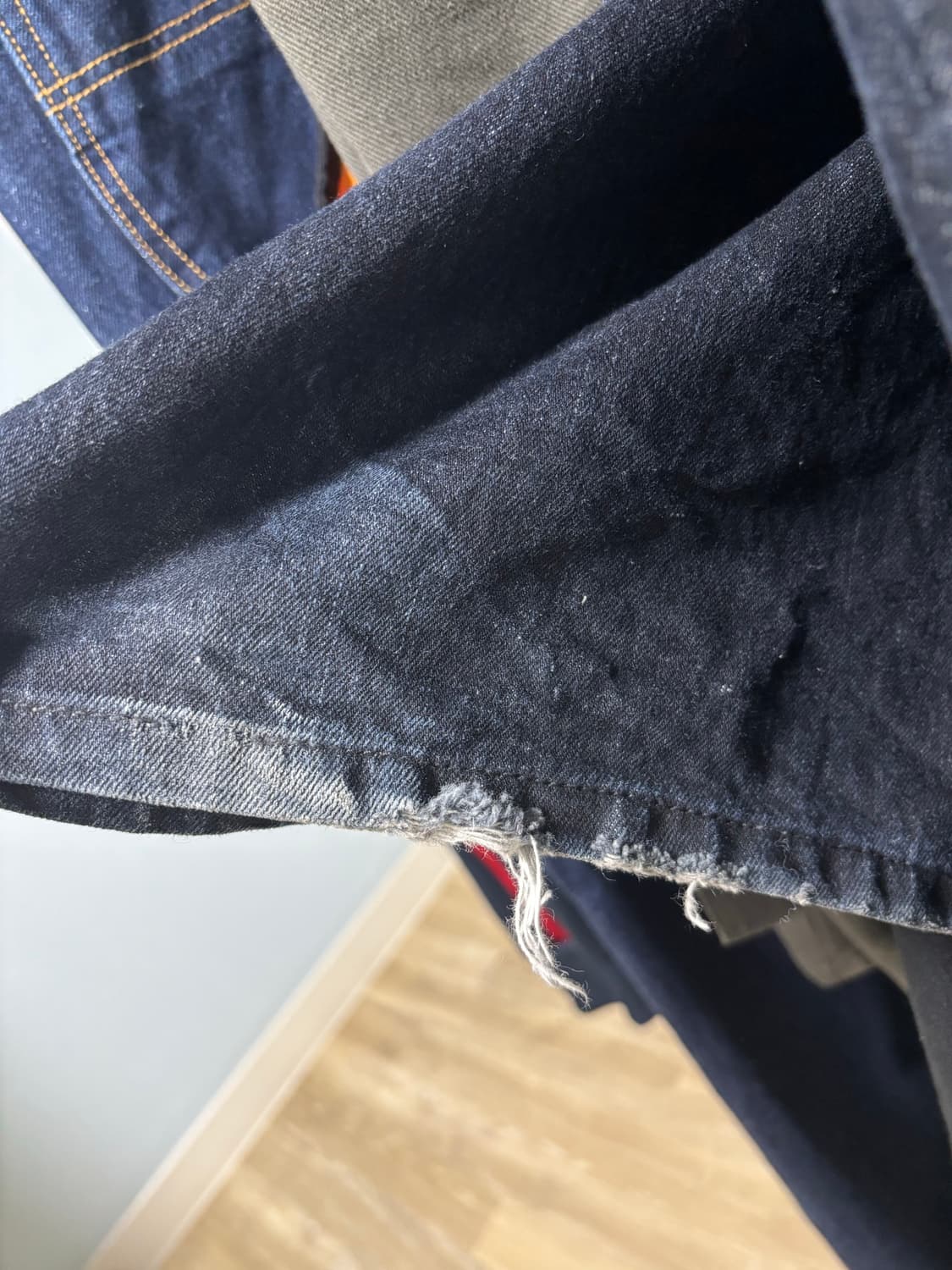 다이브인 와이드 커브드 데님 팬츠 인디고 상품이미지3