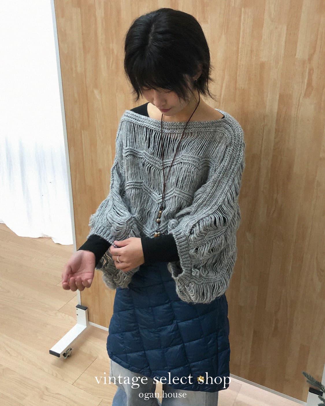 vintage boat neck knit top 상품이미지2