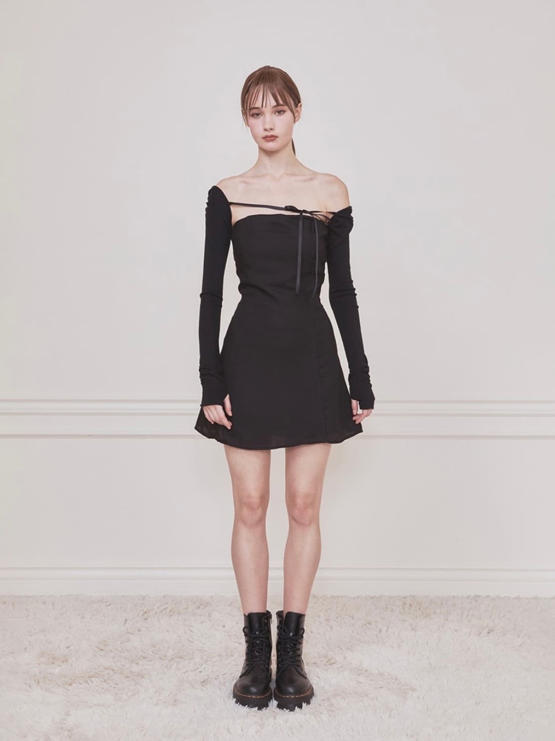 새상품) 낫유어로즈 fay bolero dress (black) M 상품이미지2