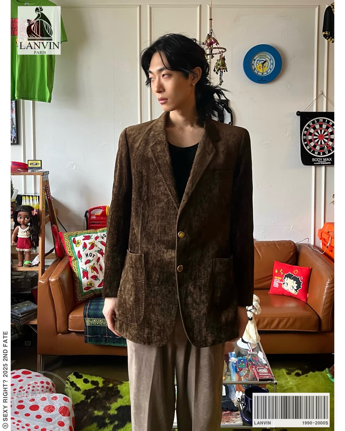 Old LANVIN Paris Classic Velour Blazer 상품이미지1