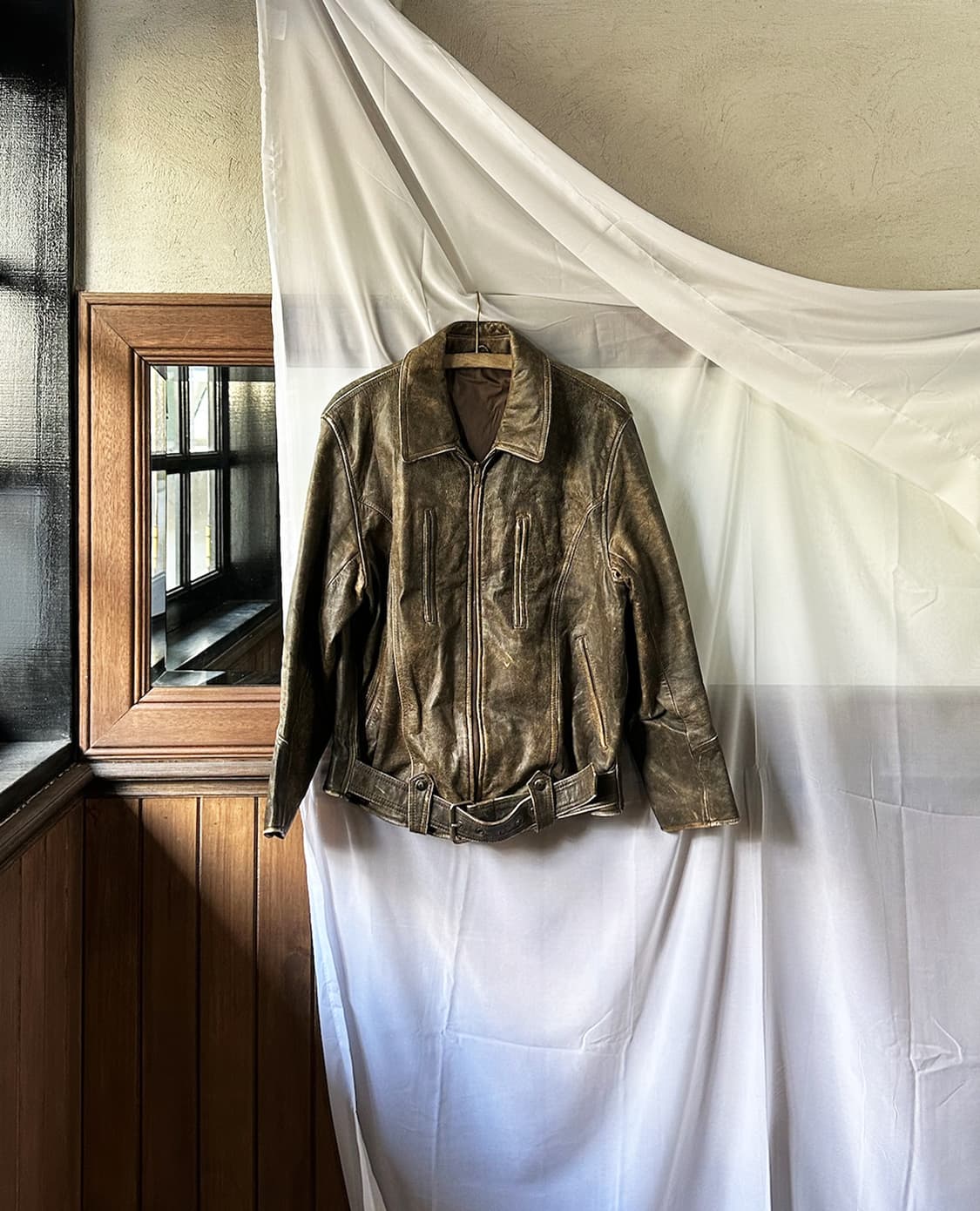 JPV distressed leather belt jacket 상품이미지6