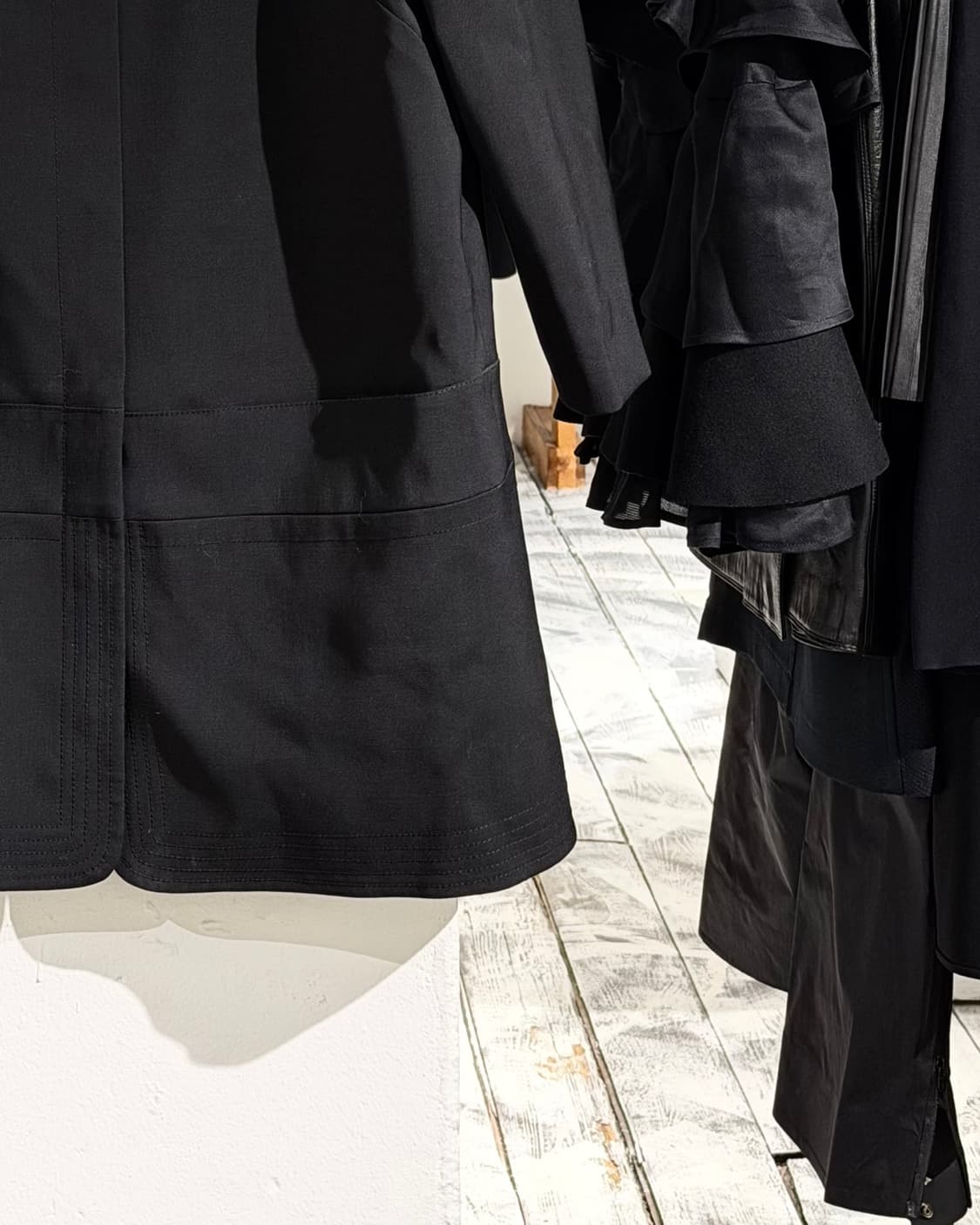 질샌더 블랙 노카라 버진울 코트 상품이미지6