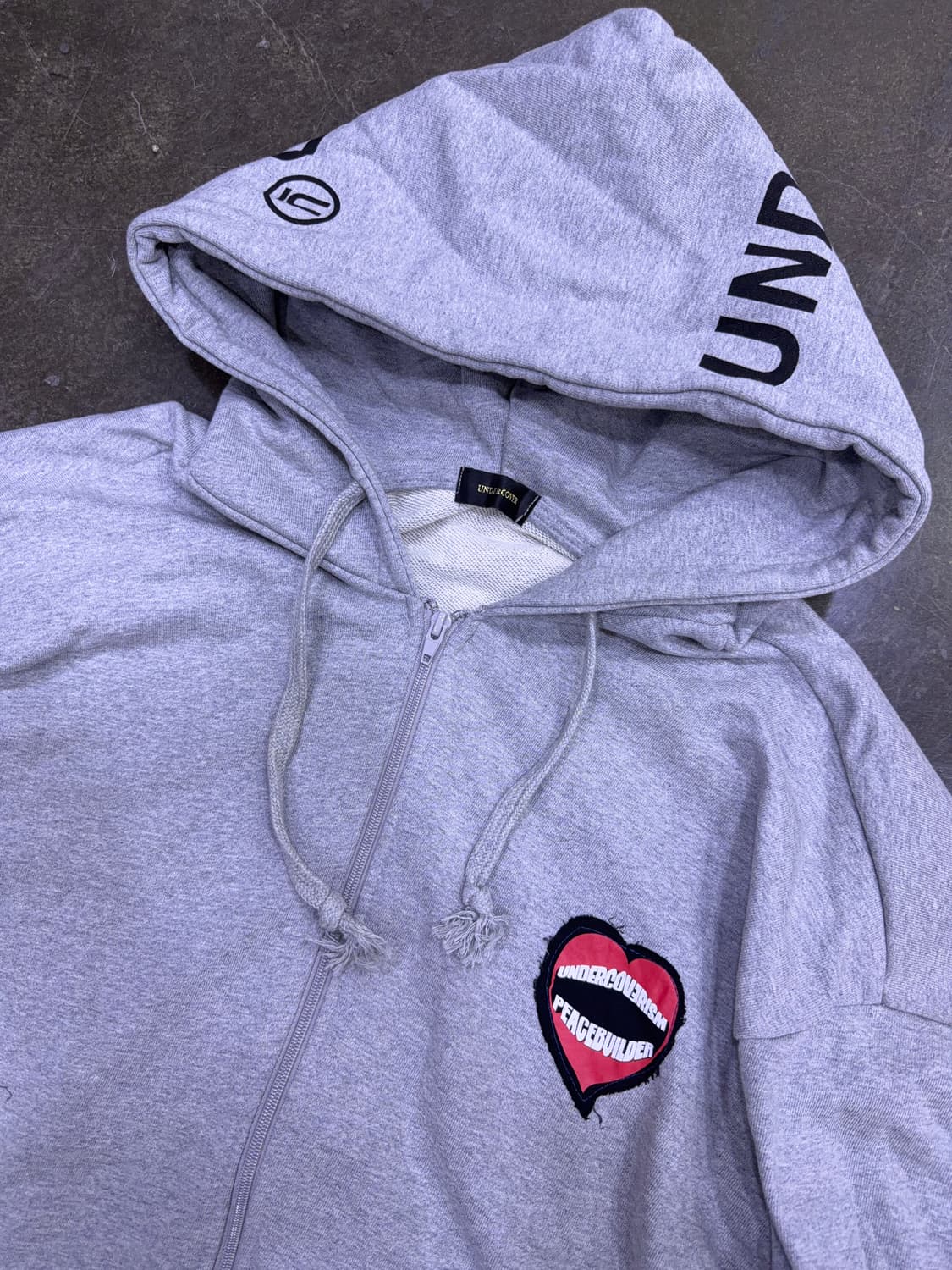 커버 피스빌더 패치 디자인 후드집업 그레이 M 상품이미지3