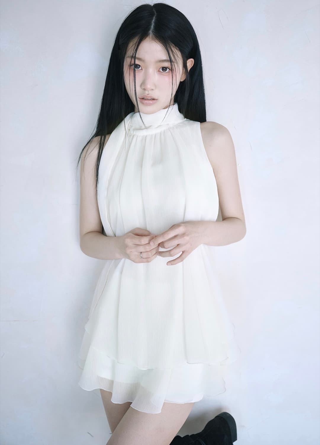 레이즈미야 유이 러플 블라우스 아이보리 상품이미지1